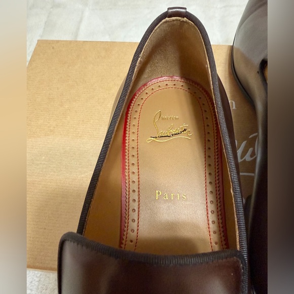 NEW! $990 Christian Louboutin Men’s Dandelion Brown Leather Loafers 43 9.5 / 10 - Picture 6 of 10